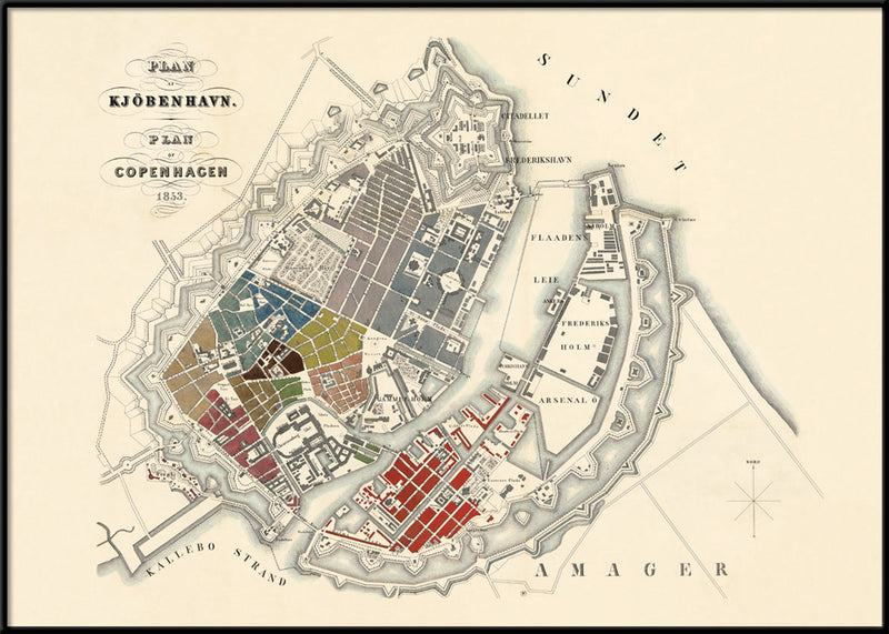 Map of Copenhagen 1853